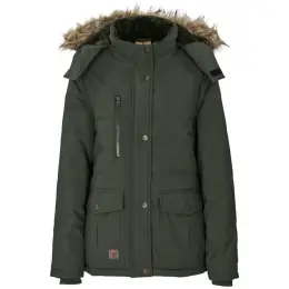 Ladies Cederberg Parka Jacket Olive Front